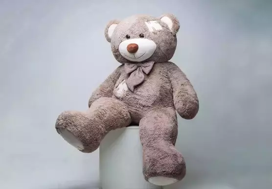 Ведмедик Елвіс з латками, Капучіно, 2 м 50 см
